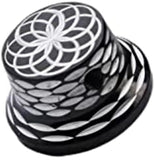 Guyker Top Hat Guitar Bass Potentiometer Control Knobs 6mm Dia. Shaft Pots - 3Pcs Metal Bell Cap Speed Tone Volume Top Lotus Flower Pattern Knob Replacement Parts - Black