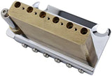 Guyker Non-locking 2 Point Guitar Tremolo Bridge with Tremolo System Saddle and Full Size Brass Block CNC Machine Replacement Part (Chrome, GG510)