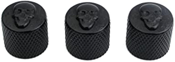 Guyker Guitar Bass Potentiometer Control Knobs with 6mm Dia. Shaft Pots - 3PCS Skeleton Style Top Dome Speed Tone Volume Knob Replacement for Electric Guitar or Precision Bass - black
