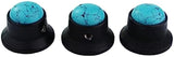 Guyker Top Hat Guitar Bass Potentiometer Control Knobs with 6mm Dia. Shaft Pots - 3PCS Zinc alloy Bell Speed Tone Volume Knob Replacement Part, (Blue Turquoise Top, black)