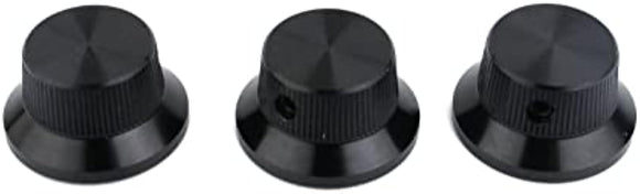 Guyker Electric Guitar Bass Control Potentiometer Knobs, Hat Top Metal Volume Knob Replacement Parts (3 Piece, Black)