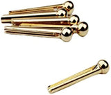 Guyker Brass Pins Bridge Pins, Endpin for 6 Strings Folk Acoustic Guitar Nail Pegs Replacement Parts High Craftsmanship 1 Set (6 Pcs)