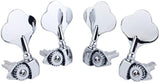 Guyker Open Frame Electric Bass Machine Head (2R + 2L) - 1:20 Ratio Gear Tuners Tuning Key Pegs - chrome
