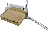 Guyker Non-locking 2 Point Guitar Tremolo Bridge with Tremolo System Saddle and Full Size Brass Block CNC Machine Replacement Part (Chrome, GG510)