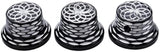Guyker Top Hat Guitar Bass Potentiometer Control Knobs 6mm Dia. Shaft Pots - 3Pcs Metal Bell Cap Speed Tone Volume Top Lotus Flower Pattern Knob Replacement Parts - Black