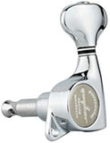 Guyker 6Pcs Guitar Machine Heads (3L + 3R) – Sealed Tuning Key Pegs Tuners Set Replacement for LP, SG, TL Style Electric or Acoustic Guitars – Chrome