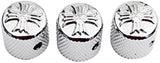 Guyker Guitar Bass Potentiometer Control Knobs with 6mm Dia. Shaft Pots - 3PCS Cross Style Top Dome Speed Tone Volume Knob Replacement for Electric Guitar or Precision Bass - Chrome