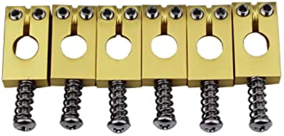 guyker 10.5mm Guitar Bridge Saddles - Copper Guitar Tremolo Bridge Saddles Compatible with PRS Electric Guitar (gold, 6 Piece)