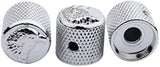 Guyker Guitar Bass Potentiometer Control Knobs with 6mm Dia. Shaft Pots - 3PCS Eagle Style Top Dome Speed Tone Volume Knob Replacement for Electric Guitar or Precision Bass - Chrome