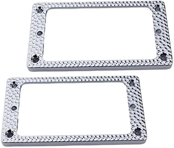 Guyker Metal Flat Humbucker Cover, Pickup Mounting Ring Set - Bridge Neck Pickups Frame Replacement Part for Electric Guitar or Precision Bass(2PCS, PR004 Chrome)