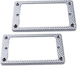 Guyker Metal Flat Humbucker Cover, Pickup Mounting Ring Set - Bridge Neck Pickups Frame Replacement Part for Electric Guitar or Precision Bass(2PCS, PR004 Chrome)