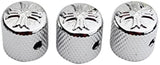 Guyker Guitar Bass Potentiometer Control Knobs with 6mm Dia. Shaft Pots - 3PCS Cross Style Top Dome Speed Tone Volume Knob Replacement for Electric Guitar or Precision Bass - Chrome