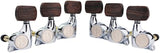 Guyker Guitar Front Locking Tuners (3L + 3R Handed) - 1:21 Gear Ratio Lock String Machine Heads Tuning Key Pegs with Wood Handle Replacement for LP SG Electric Guitars Chrome