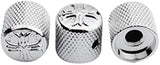 Guyker Guitar Bass Potentiometer Control Knobs with 6mm Dia. Shaft Pots - 3PCS Cross Style Top Dome Speed Tone Volume Knob Replacement for Electric Guitar or Precision Bass - Chrome