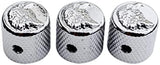 Guyker Guitar Bass Potentiometer Control Knobs with 6mm Dia. Shaft Pots - 3PCS Eagle Style Top Dome Speed Tone Volume Knob Replacement for Electric Guitar or Precision Bass - Chrome