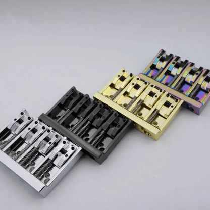 4 String Bass Bridge with Adjustable Saddles Zinc Alloy Vintage Design Guyker