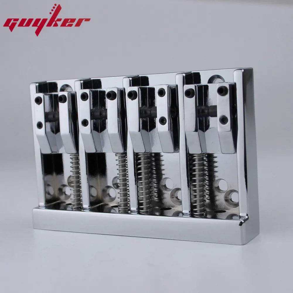 4 String Bass Bridge with Adjustable Saddles Zinc Alloy Vintage Design Guyker
