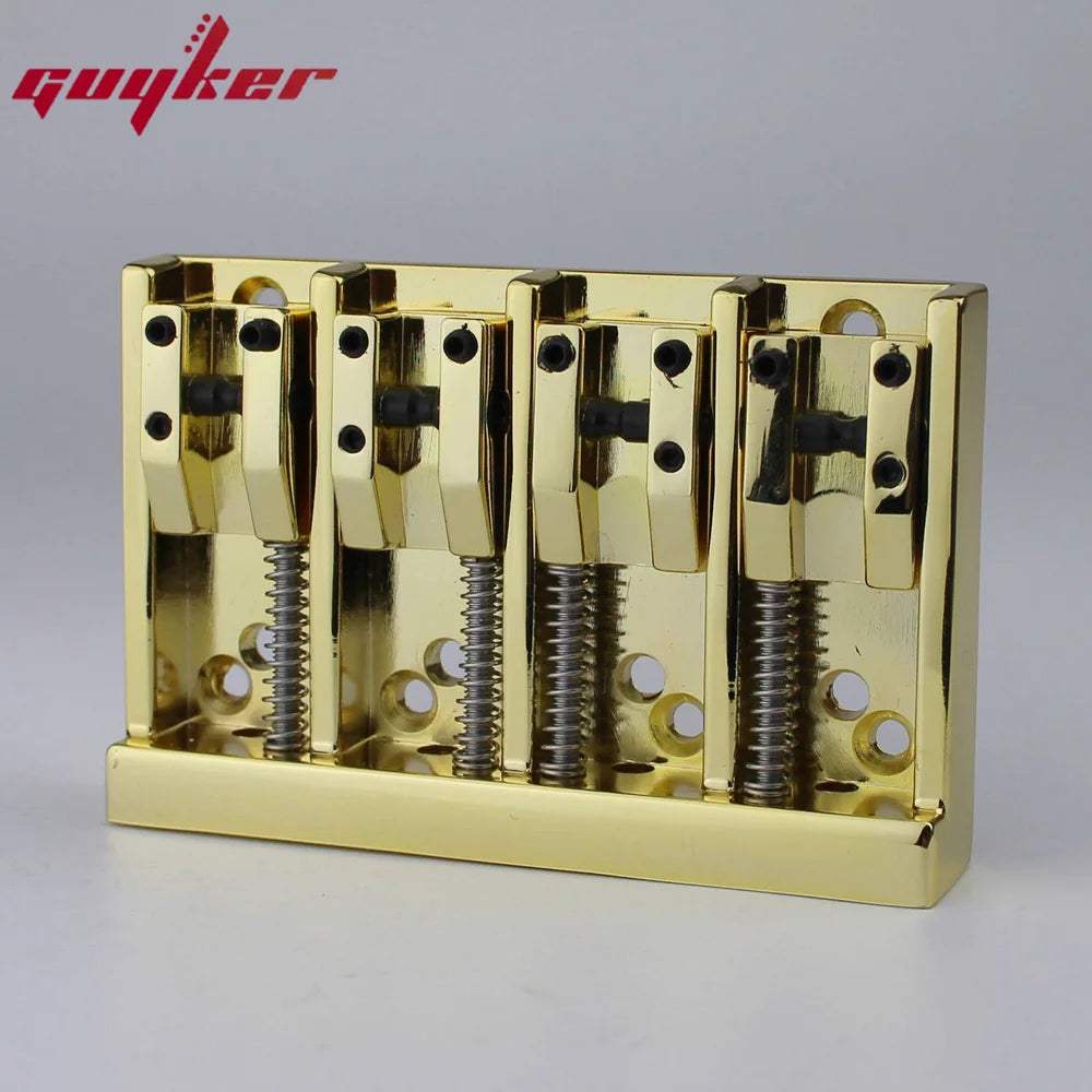 4 String Bass Bridge with Adjustable Saddles Zinc Alloy Vintage Design Guyker