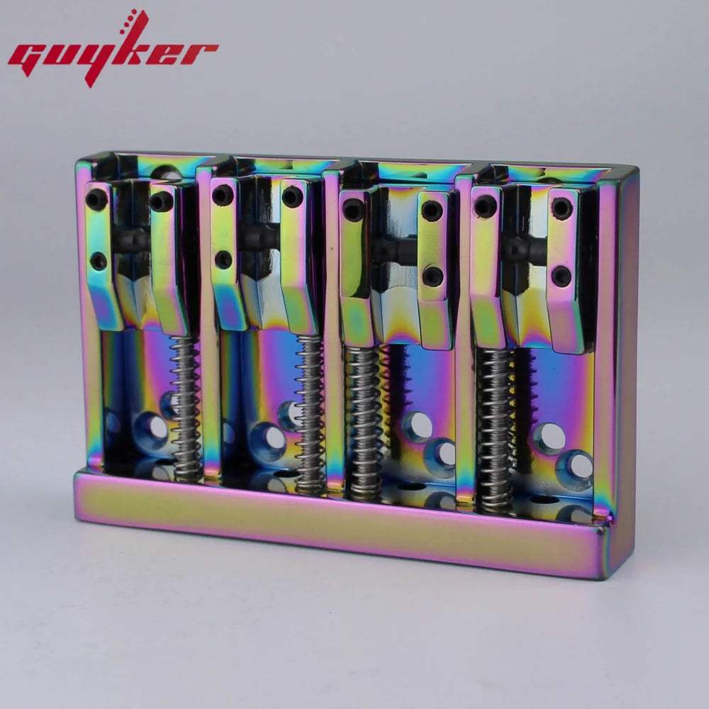4 String Bass Bridge with Adjustable Saddles Zinc Alloy Vintage Design Guyker