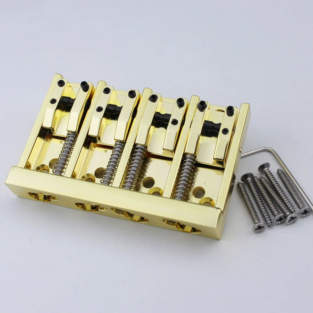 4 String Bass Bridge with Adjustable Saddles Zinc Alloy Vintage Design | Guyker