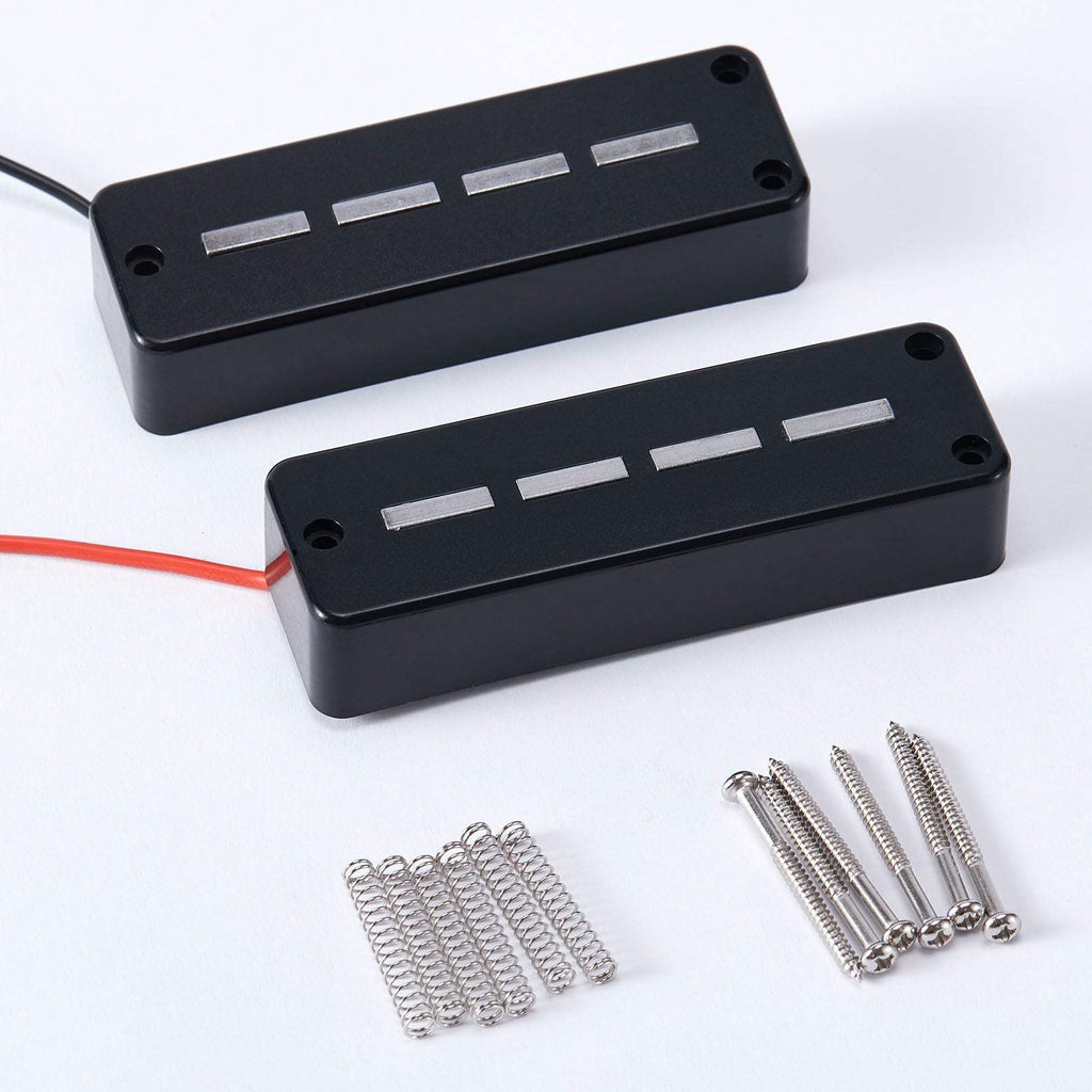 Guyker 4-String Bass Ceramic Pickup Set - Bridge & Neck, Black