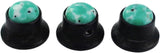 Guyker Top Hat Guitar Bass Potentiometer Control Knobs with 6mm Dia. Shaft Pots - 3PCS Zinc alloy Bell Speed Tone Volume Knob Replacement Part, (Blue Turquoise Top, black)