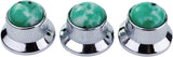 Guyker Top Hat Guitar Bass Potentiometer Control Knobs with 6mm Dia. Shaft Pots - 3PCS Zinc alloy Bell Speed Tone Volume Knob Replacement Part, (Blue Turquoise Top, black)