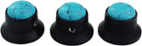 Guyker Top Hat Guitar Bass Potentiometer Control Knobs with 6mm Dia. Shaft Pots - 3PCS Zinc alloy Bell Speed Tone Volume Knob Replacement Part, (Blue Turquoise Top, black)