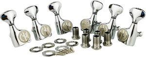 Guyker 6Pcs Guitar Machine Heads (3L + 3R) – Sealed Tuning Key Pegs Tuners Set Replacement for LP, SG, TL Style Electric or Acoustic Guitars – Chrome