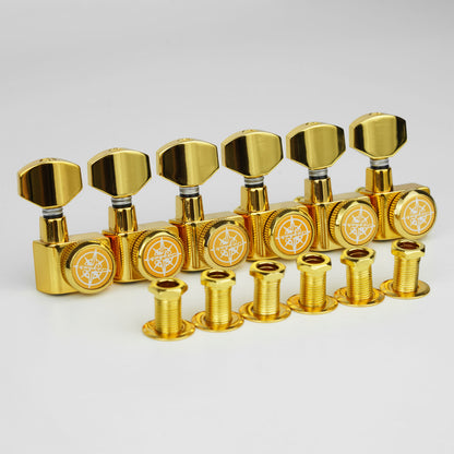 6R Inline Guitar Locking Tuners No Screw Design 1:18 Gear Guyker 