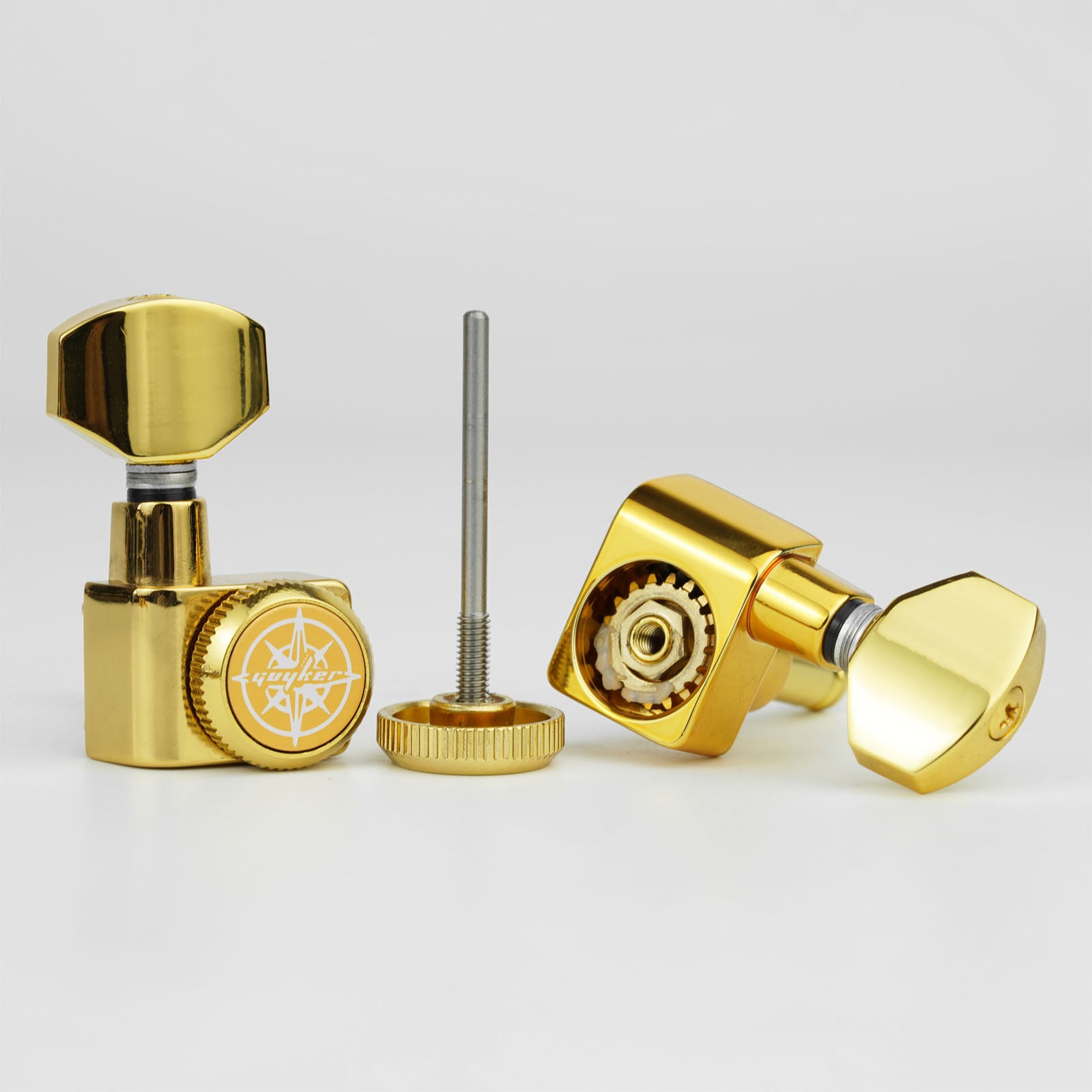 6R Inline Guitar Locking Tuners No Screw Design 1:18 Gear Guyker 