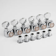 6R Inline Guitar Locking Tuners No Screw Design 1:18 Gear Guyker 