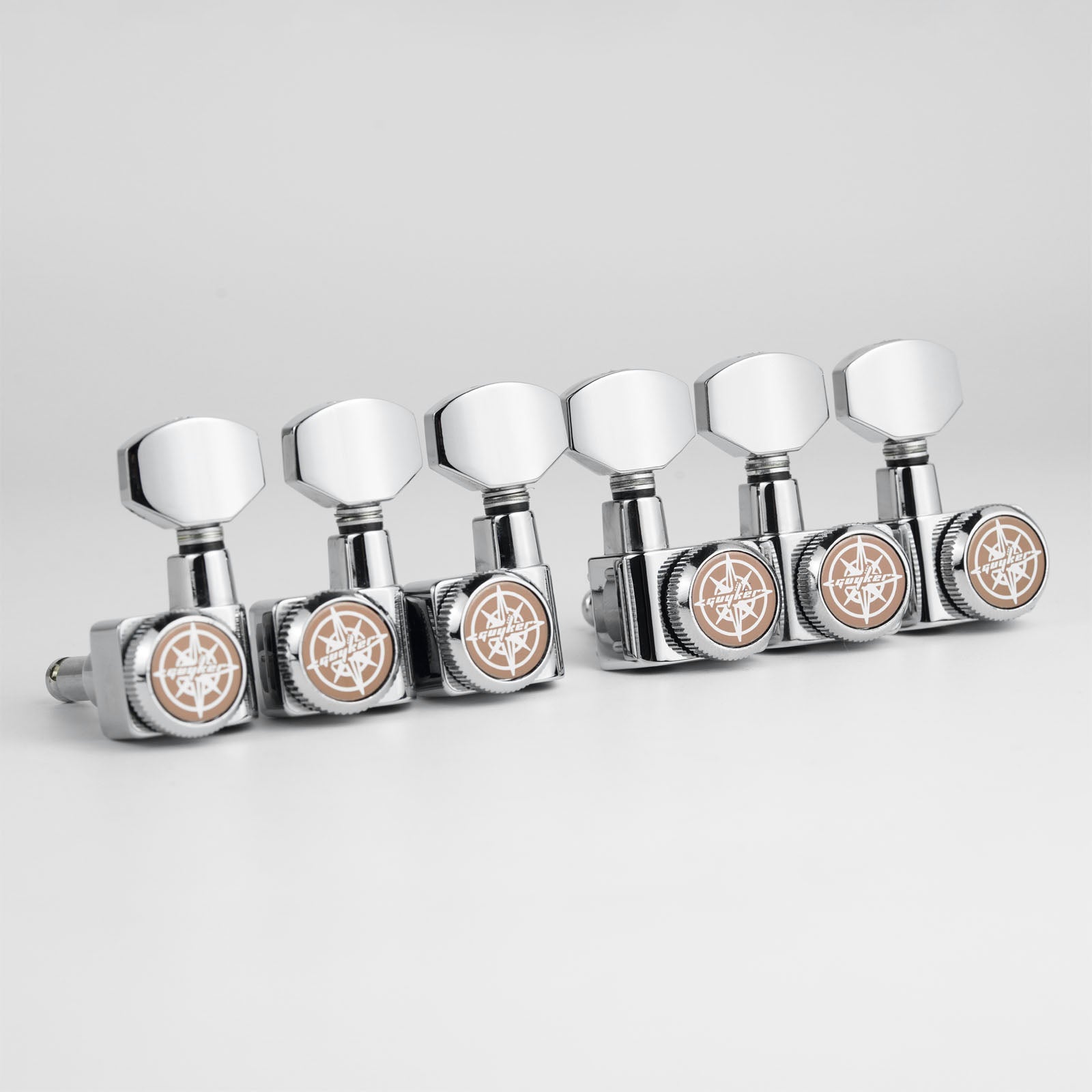 6R Inline Guitar Locking Tuners No Screw Design 1:18 Gear Guyker 