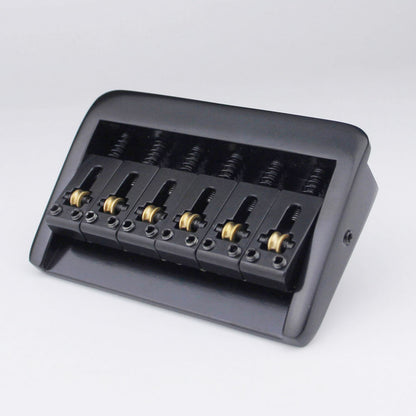 6 String Adjustable Guitar Bridge – 10.5mm Spacing, Copper Saddles & Zinc Block | Guyker