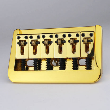 6 String Adjustable Guitar Bridge – 10.5mm Spacing, Copper Saddles & Zinc Block | Guyker