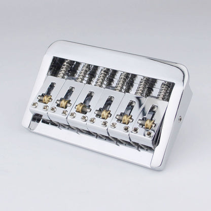 6 String Adjustable Guitar Bridge – 10.5mm Spacing, Copper Saddles & Zinc Block | Guyker