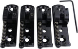 Guyker Vintage Machined Adjustable Stainless Steel Saddle Metal Plate Single Bass Bridge (1 Piece, Black)