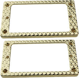 Guyker Metal Flat Humbucker Cover, Pickup Mounting Ring Set - Bridge Neck Pickups Frame Replacement Part for Electric Guitar or Precision Bass(2PCS, PR004 Chrome)