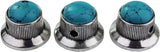 Guyker Top Hat Guitar Bass Potentiometer Control Knobs with 6mm Dia. Shaft Pots - 3PCS Zinc alloy Bell Speed Tone Volume Knob Replacement Part, (Blue Turquoise Top, black)