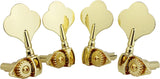 Guyker Open Frame Electric Bass Machine Head (2R + 2L) - 1:20 Ratio Gear Tuners Tuning Key Pegs - chrome