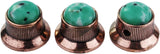 Guyker Top Hat Guitar Bass Potentiometer Control Knobs with 6mm Dia. Shaft Pots - 3PCS Zinc alloy Bell Speed Tone Volume Knob Replacement Part, (Blue Turquoise Top, black)