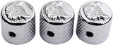 Guyker Guitar Bass Potentiometer Control Knobs with 6mm Dia. Shaft Pots - 3PCS Eagle Style Top Dome Speed Tone Volume Knob Replacement for Electric Guitar or Precision Bass - Chrome