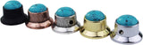 Guyker Top Hat Guitar Bass Potentiometer Control Knobs with 6mm Dia. Shaft Pots - 3PCS Zinc alloy Bell Speed Tone Volume Knob Replacement Part, (Blue Turquoise Top, black)