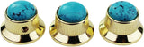 Guyker Top Hat Guitar Bass Potentiometer Control Knobs with 6mm Dia. Shaft Pots - 3PCS Zinc alloy Bell Speed Tone Volume Knob Replacement Part, (Blue Turquoise Top, black)