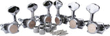 Guyker Guitar Locking Tuners (3L + 3R Handed) - 1:16 Open Gear Vintage Tuning Key Pegs Machine Heads with Butterbean Knobs Replacement for 6 String Classical Electric or Acoustic Guitars - chrome