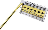 Guyker Gold PRS Guitar Accessories Set with Tuners (3R + 3L), 3 Brown Potentimeter Control Knobs and Tremolo Bridge Knife Edge Pop-In Vibrato Bar