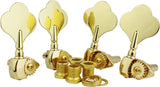 Guyker Open Frame Electric Bass Machine Head (2R + 2L) - 1:20 Ratio Gear Tuners Tuning Key Pegs - chrome