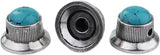 Guyker Top Hat Guitar Bass Potentiometer Control Knobs with 6mm Dia. Shaft Pots - 3PCS Zinc alloy Bell Speed Tone Volume Knob Replacement Part, (Blue Turquoise Top, black)