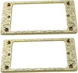 Guyker Metal Flat Humbucker Cover, Pickup Mounting Ring Set - Bridge Neck Pickups Frame Replacement Part for Electric Guitar or Precision Bass(2PCS, PR004 Chrome)