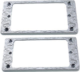 Guyker Metal Flat Humbucker Cover, Pickup Mounting Ring Set - Bridge Neck Pickups Frame Replacement Part for Electric Guitar or Precision Bass(2PCS, PR004 Chrome)